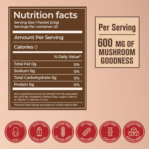 ShroomDNA Mushroom Coffee Blend with Chaga & Lion's Mane | Instant Focus + Clarity All Day | Organic + Vegan + Gluten Free | No Added Sugar | 20 Count