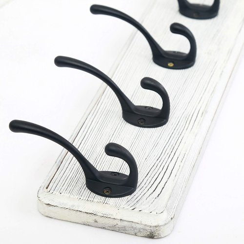 WEBI Coat Rack Wall Mounted,Coat Hooks Wall Mount,16" Hole to Hole,Large Coat Hanger Wall,5 Hooks for Hanging Coats,Hats,Jacket,Clothes,Entryway,Black/White,2 Packs