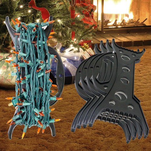 Christmas Light Storage Holder by 8Pack - All-Purpose Organizer for String Lights & Cords | Black