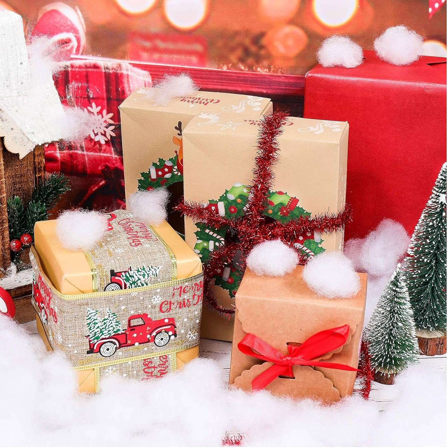 Shappy Christmas Fake Snow | 141.10 Ounce Fluffy White Cloud Fiber for Indoor Decor