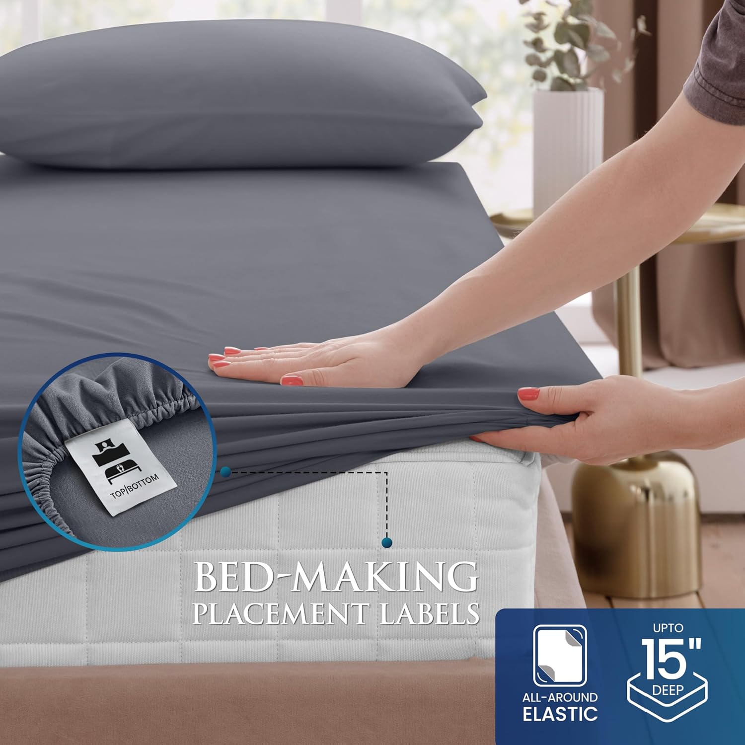 Utopia Bedding Twin Size Sheet Set - Soft Brushed Microfiber - Deep Pocket Design | Includes Fitted, Flat & Pillow Case (Grey)