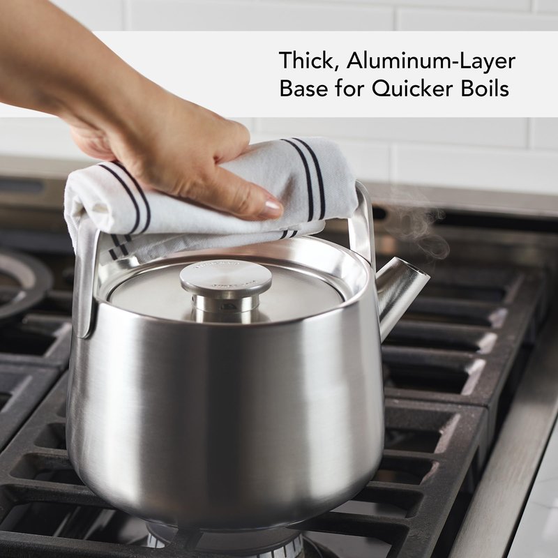 KitchenAid Teakettles Stainless Steel Whistling Teakettle, 1.9 Quart - Brushed Stainless Steel