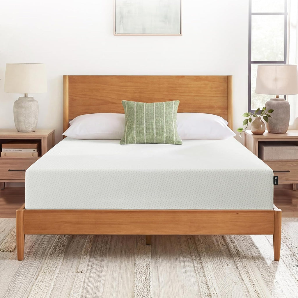 Zinus 12 Inch Full Green Tea Memory Foam Mattress - Medium Firm, Zoned Pressure Relief, Fiberglass Free