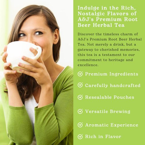 Nelson's Tea A&J's Root Beer - Cut & Sifted Sarsaparilla Root Tea Loose Leaf - Caffeine Free, Harmonious Herbal Blend of Burdock, Birch Bark, Dandelion and More (4 oz)