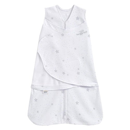 HALO 100% Cotton Sleepsack Swaddle - 3-Way Adjustable Wearable Blanket, Stardust, Small (3-6 Months)