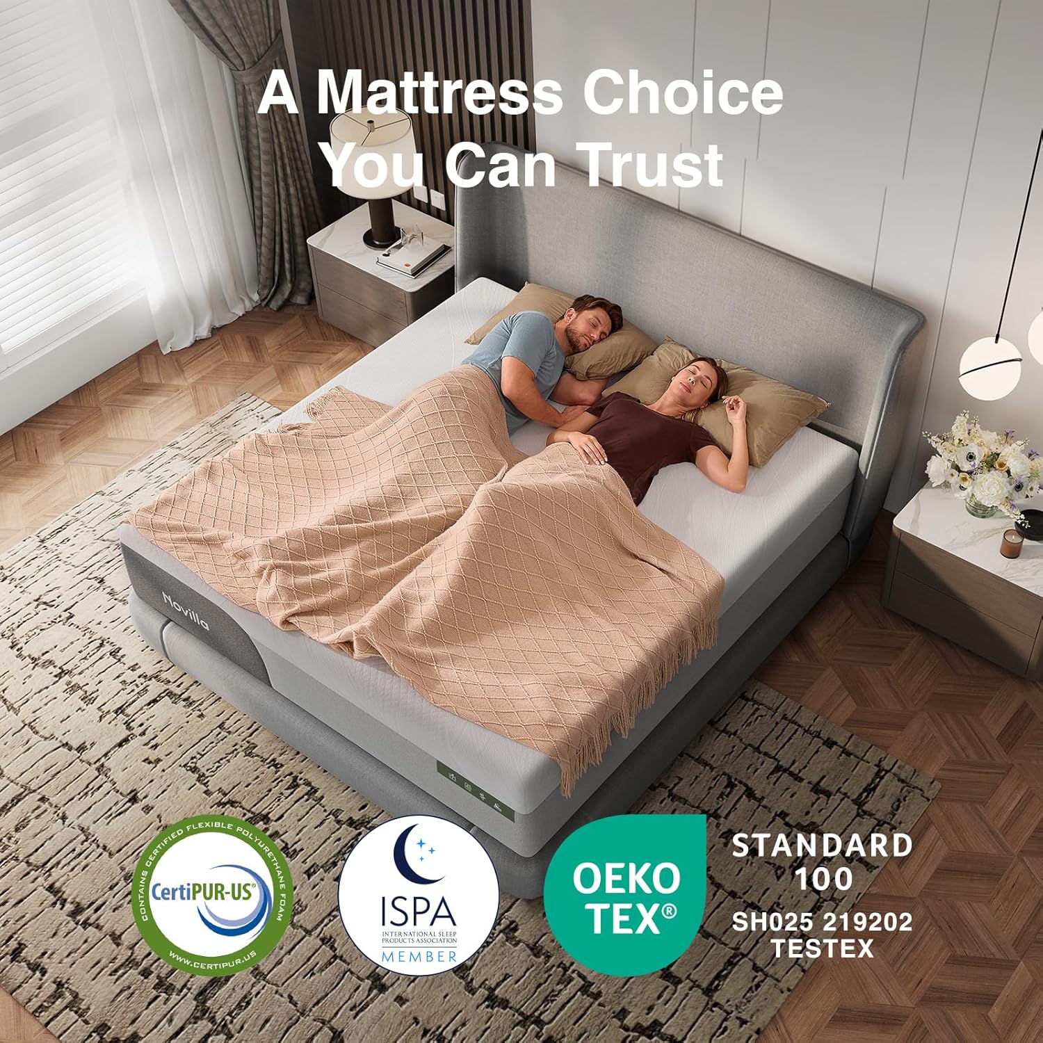 Novilla Queen Mattress - 14 Inch Gel-Infused Cooling Memory Foam | Pain Relief & Spinal Support
