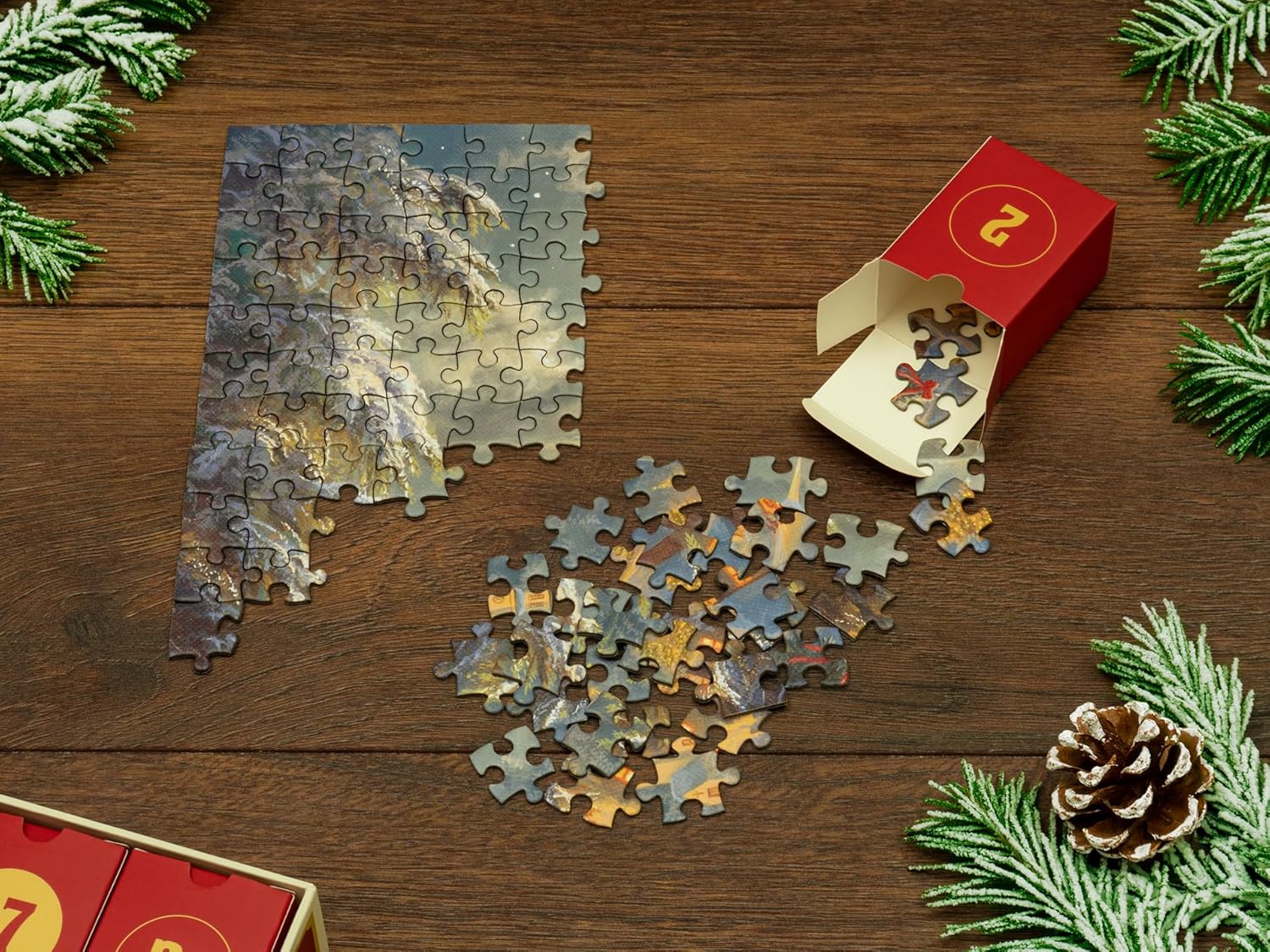 Abraham Hunter Jigsaw Puzzle Advent Calendar 2025 - 1008 Pieces, 24 Boxes, Christmas Countdown Fun for All