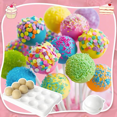 MITCHENIFY Cake Pop Mold Set - Round Sphere Press with Tray for Easy Home Baking | Perfect for Parties & Weddings