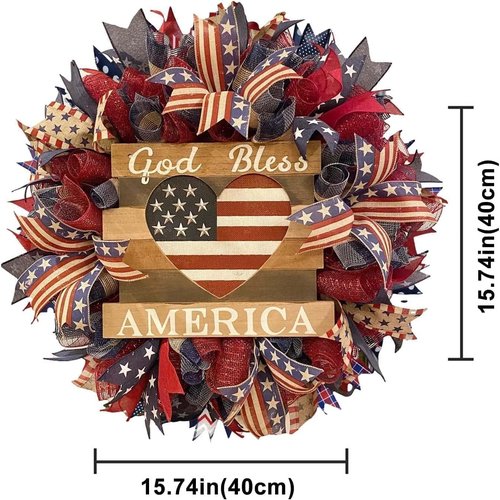 250th Anniversary Patriotic Wreath - 3D Eagle Design for Front Door | All-Weather Red, White, and Blue Decoration
