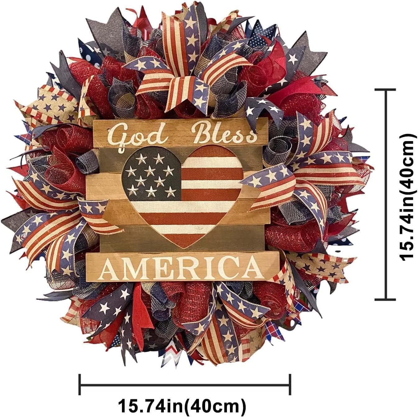 250th Anniversary Patriotic Wreath - 3D Eagle Design for Front Door | All-Weather Red, White & Blue Decoration