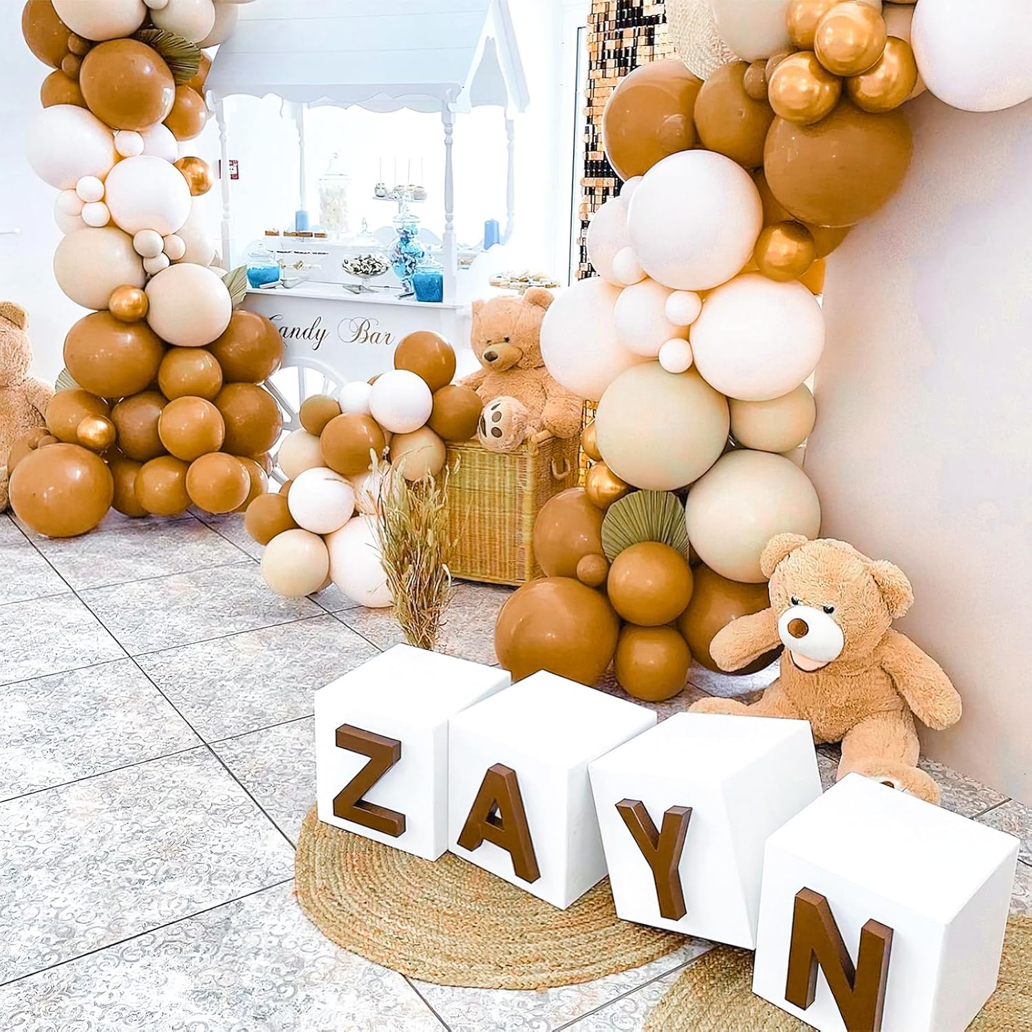 PartyWoo Light Brown Balloons - 100 Pcs Latex Balloon Arch Kit | Various Sizes for Birthday & Baby Shower Decor