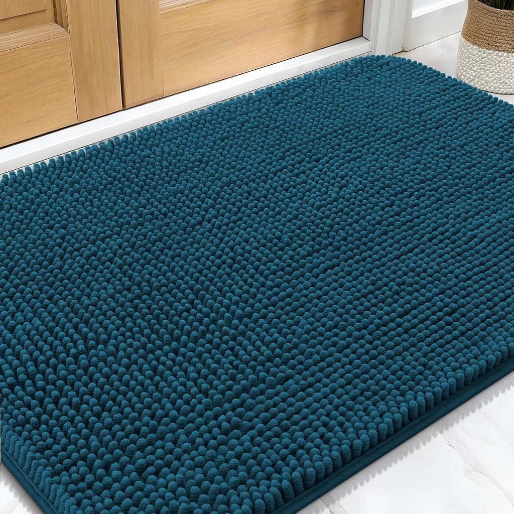 OLANLY Dog Door Mat - Absorbent Non-Slip Washable Doormat for Muddy Paws | 34x21, Atlantic Blue
