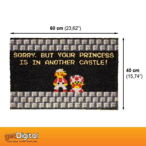 getDigital Your Princess is in Another Castle Funny Welcome Doormat for Gamers, Nerds and Geeks - 23.62 x 15.75 inch, 100% Natural Coco Coir Fibres