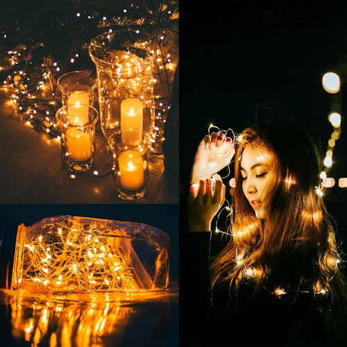 Beieverluck 100 LED Fairy Lights - 33FT Waterproof String Lights with Remote & Timer | Warm White, 16 Pack for Indoor & Outdoor Decor