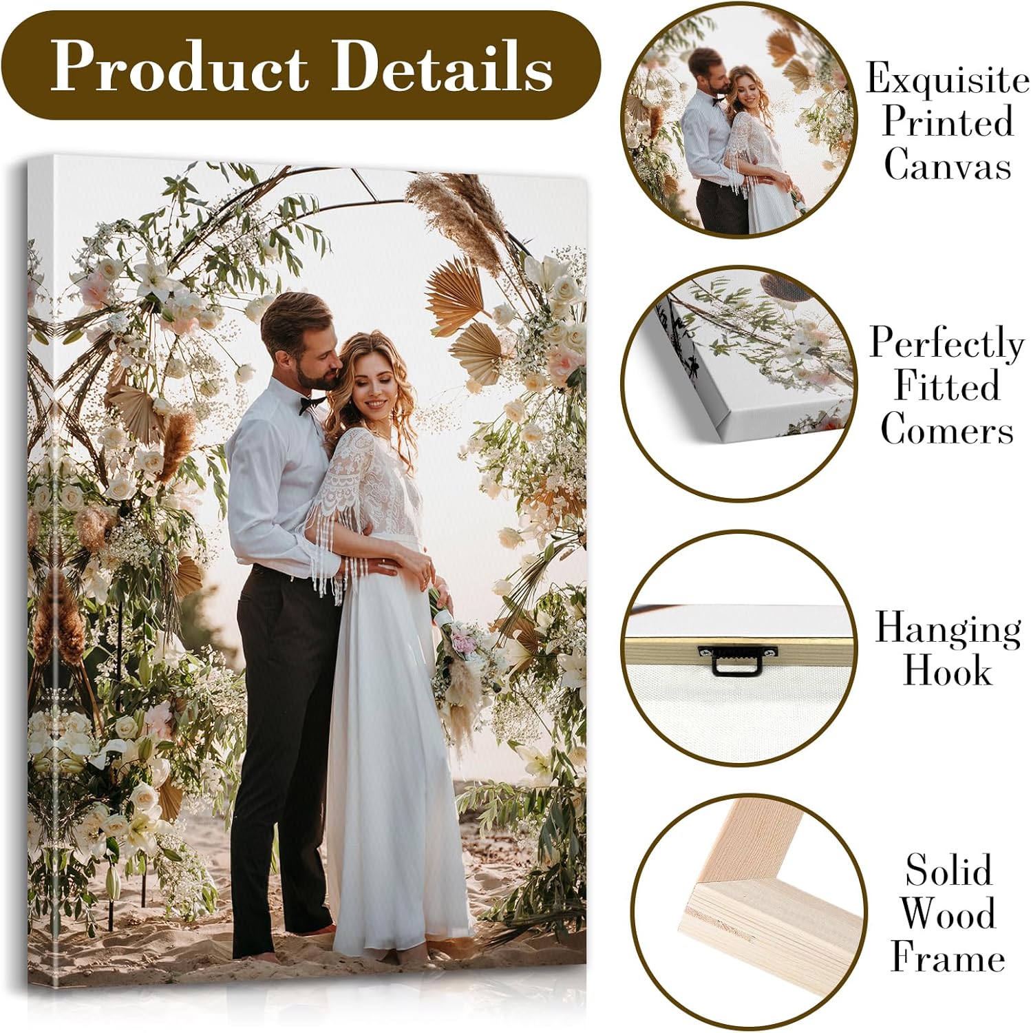 Skiennix Custom Canvas Prints - Personalized Photo Wall Art for Weddings, Family & Pets | 24x16 Wrapped Frame