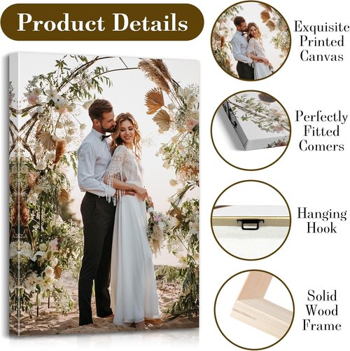 Custom Canvas Prints - Personalized Photo Wall Art for Weddings, Family, and Home Decor | 16x24 Wrapped Frame