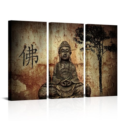 Visual Art Decor Buddhist Love 3pcs Framed and Ready Wall Hang Buddha Canvas Prints Home Decor Paintings