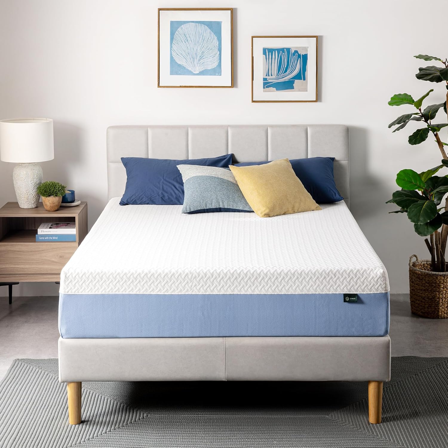 Zinus 12 Inch Queen Memory Foam Mattress - Cooling Comfort, Fiberglass Free, Medium Feel, Safe Materials
