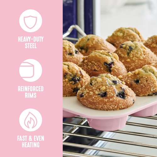 GreenLife Nonstick Bakeware Set - 6 Piece PFAS-Free Ceramic Oven Pans | Dishwasher & Oven Safe, Pink