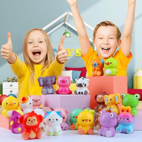 KissFuture Animal Slow Rising Squishy Toys - 24PCS Party Favors for Kids | Birthday Goodie Bag Stuffers