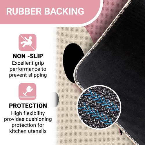 Livcoz Pink Halloween Spooky Ghost Kitchen Rugs Set of 2, Cute Bats Boo Floor Mats Home Decor, Funny Door Mat Decorations - 17x29 and 17x47 Inches