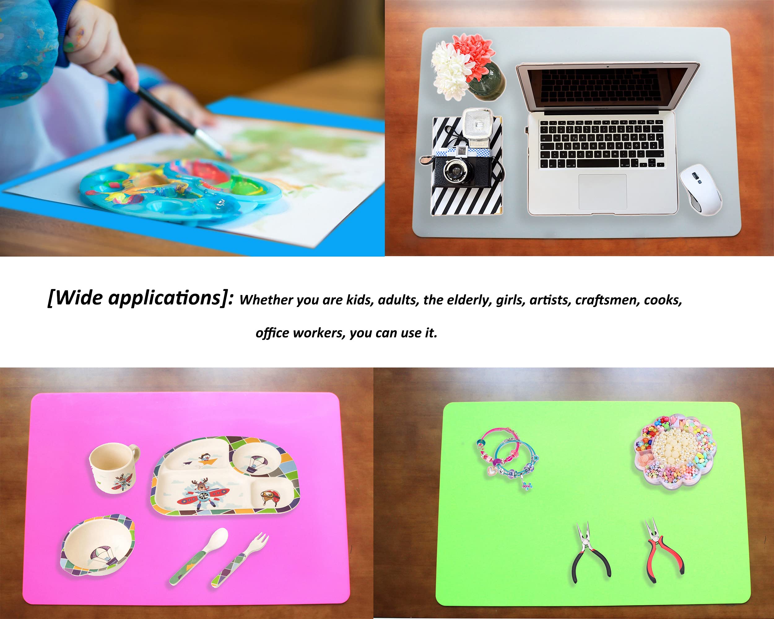 Extra-Large Silicone Craft & Baking Mat – 31.5x19.8 Inches, Non-Slip, Easy to Clean, Dual-Texture Surface for Crafting, Kneading, and Noise Reduction