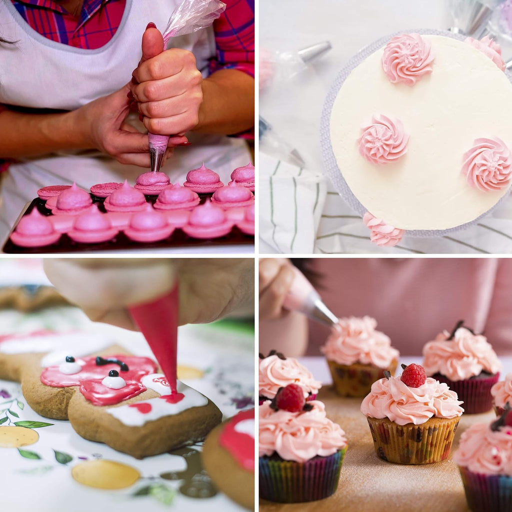 Riccle Disposable Piping Bags - 12 Inch Anti-Burst Pastry Bags for Icing & Decorating Cakes and Cookies