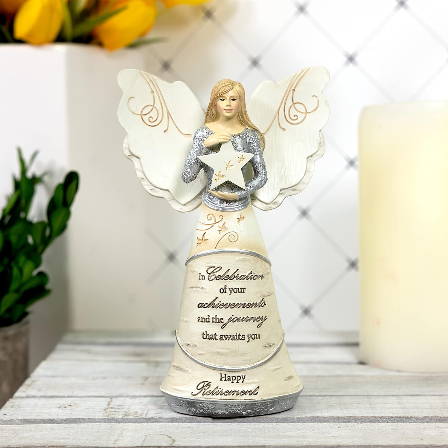 Pavilion Gift Company Celebration of Retirement Angel Figurine - 6.5" Decorative Keepsake