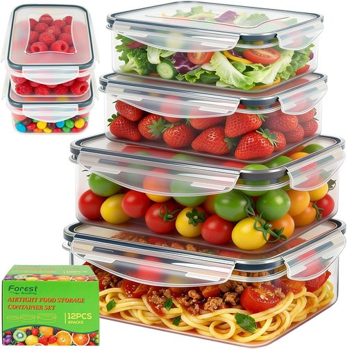 Large Food Storage Containers by [Brand Name] - BPA-Free, Airtight & Leakproof | 6 Pack, Various Sizes (85oz/50oz/34oz)