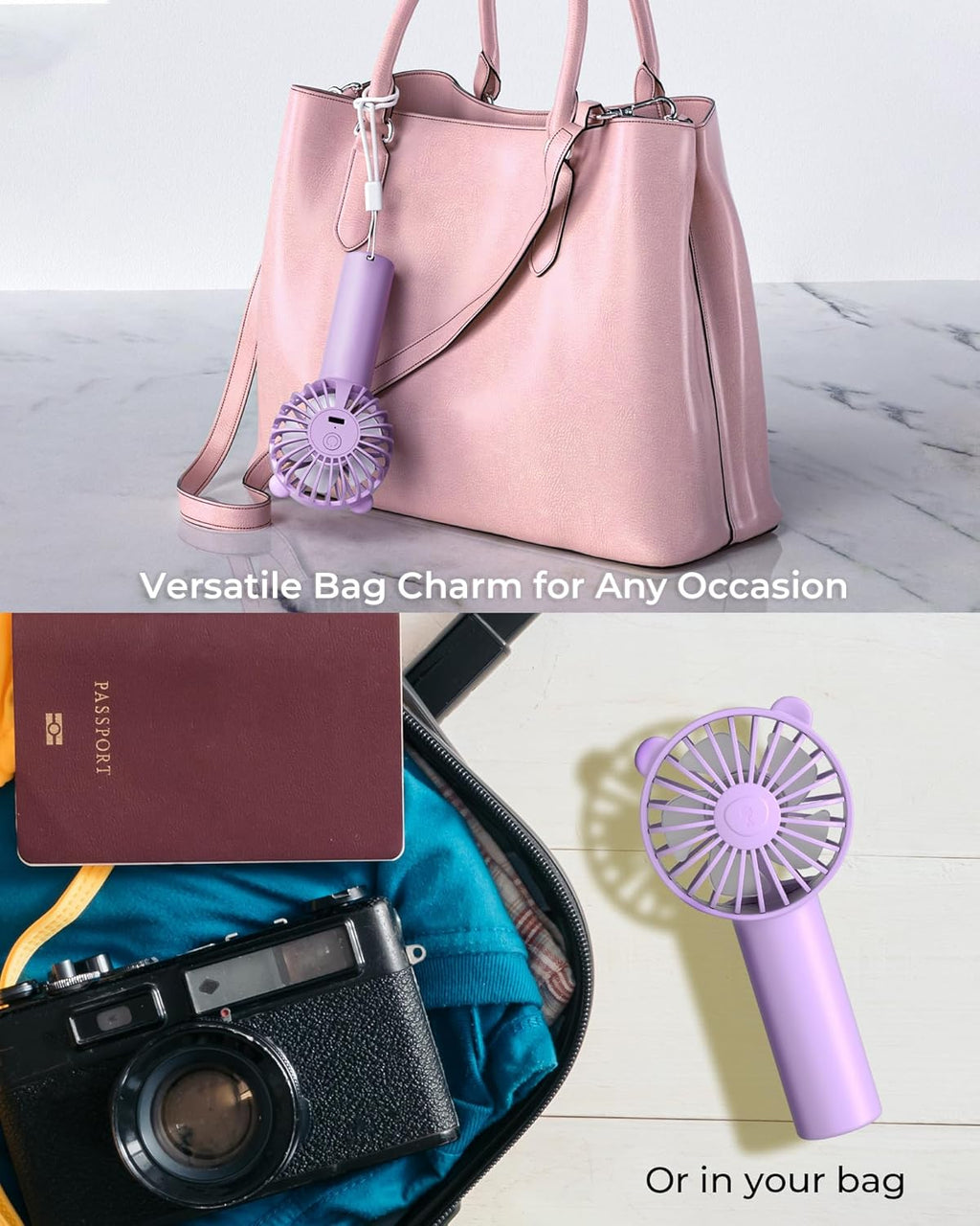 Skiennix Mini Portable Fan - 3 Speed USB-C Rechargeable, Quiet Handheld Design for Travel & Outdoors