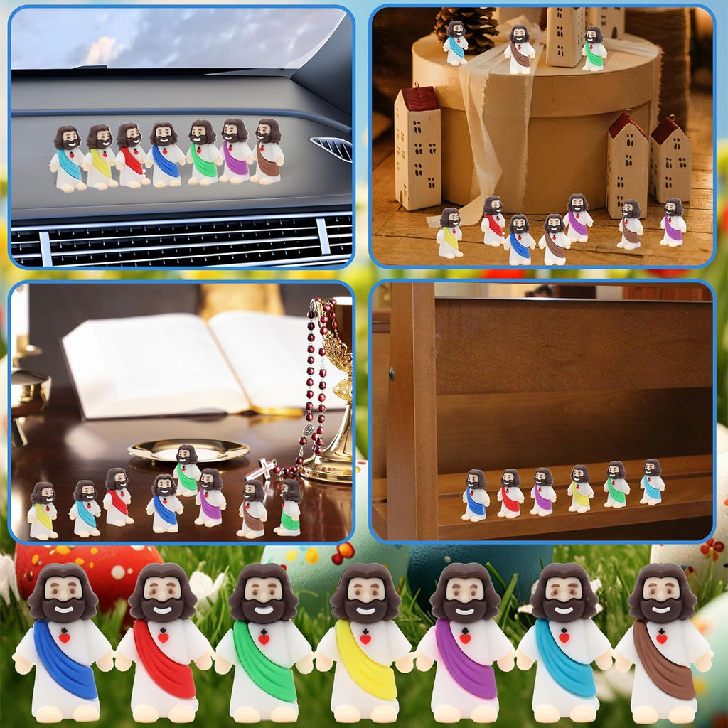 Owurha Mini Jesus Figurines - 100 Pcs Original Design for Religious Parties & Easter Gifts