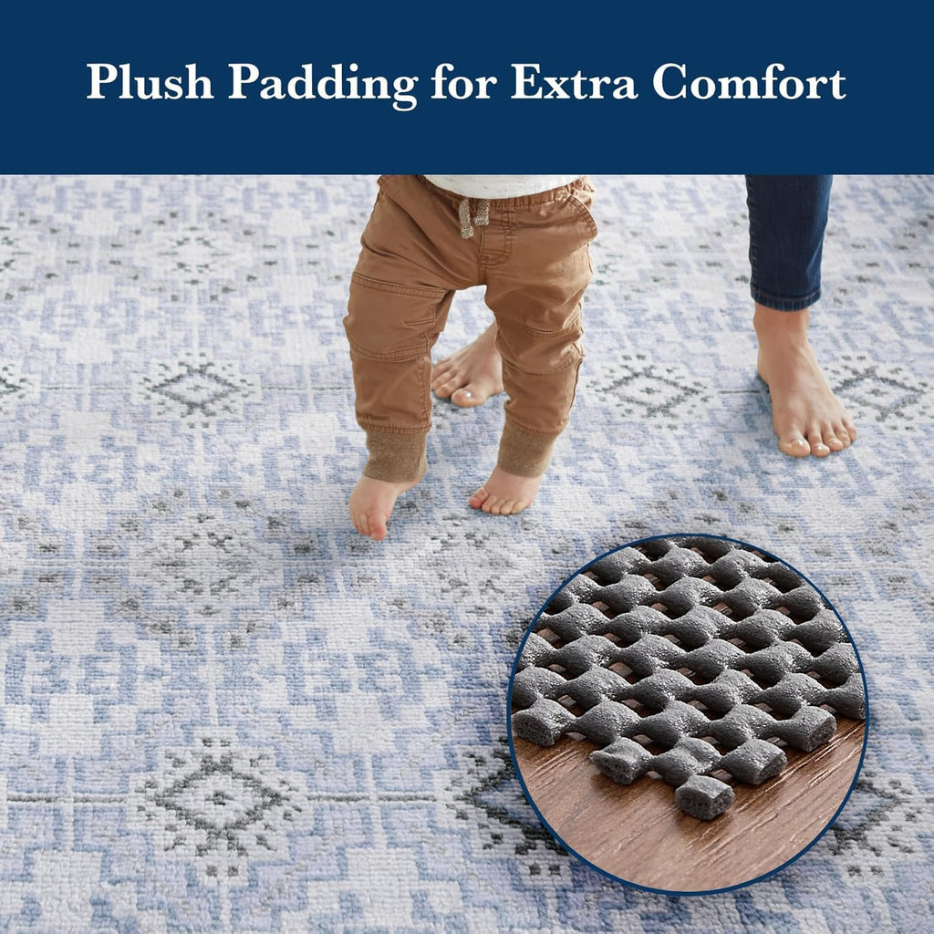Veken Rug Pad Gripper - Non-Slip Dark Grey 5x7 Ft for Hardwood & Tile Floors | Thick Anti-Skid Mat