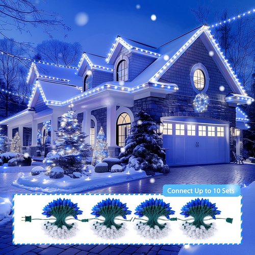 Brightown C9 LED Christmas String Lights - 200 LED Waterproof Outdoor Lights | 132ft Green Wire, 2 Pack