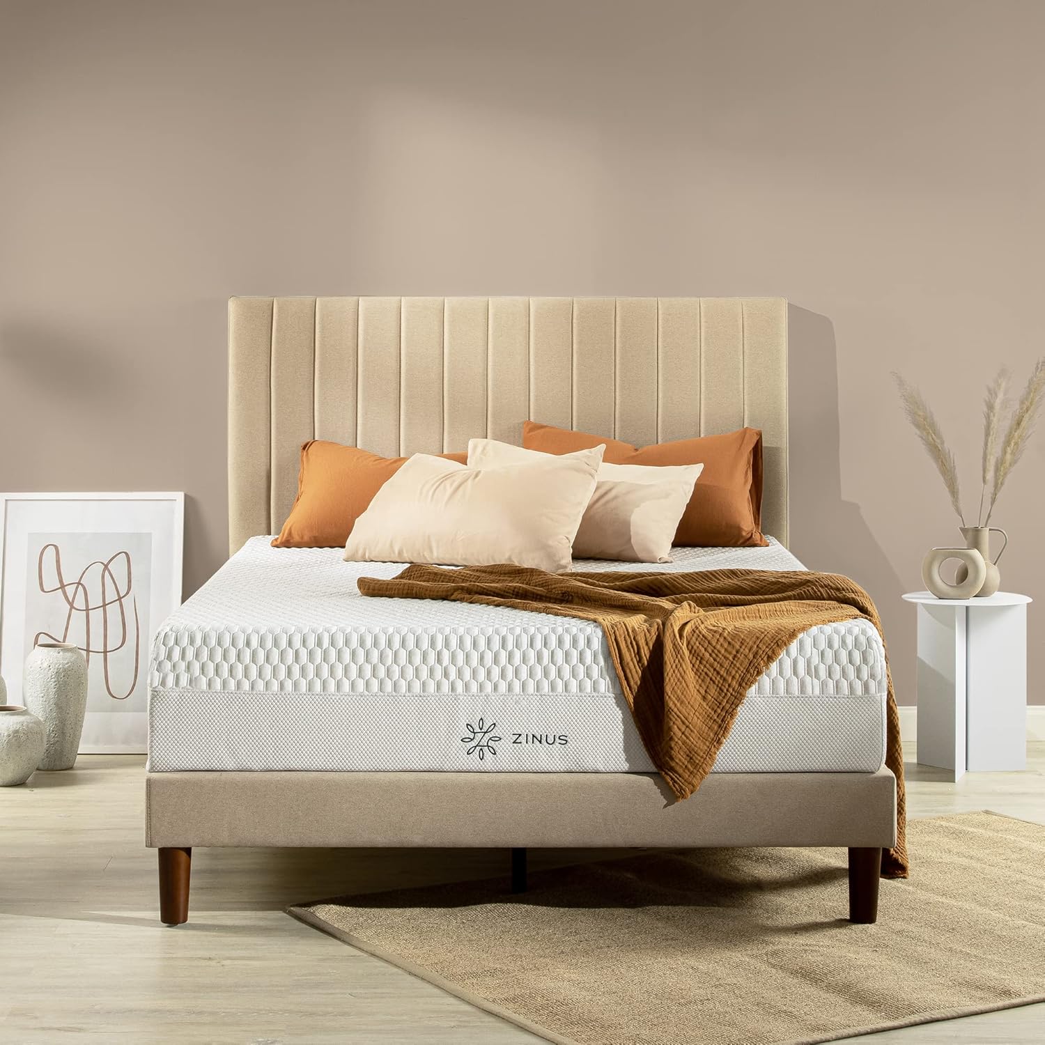Zinus 12 Inch Bliss Memory Foam Mattress - Pressure Relieving | Sustainable Tencel Blend Cover, Queen