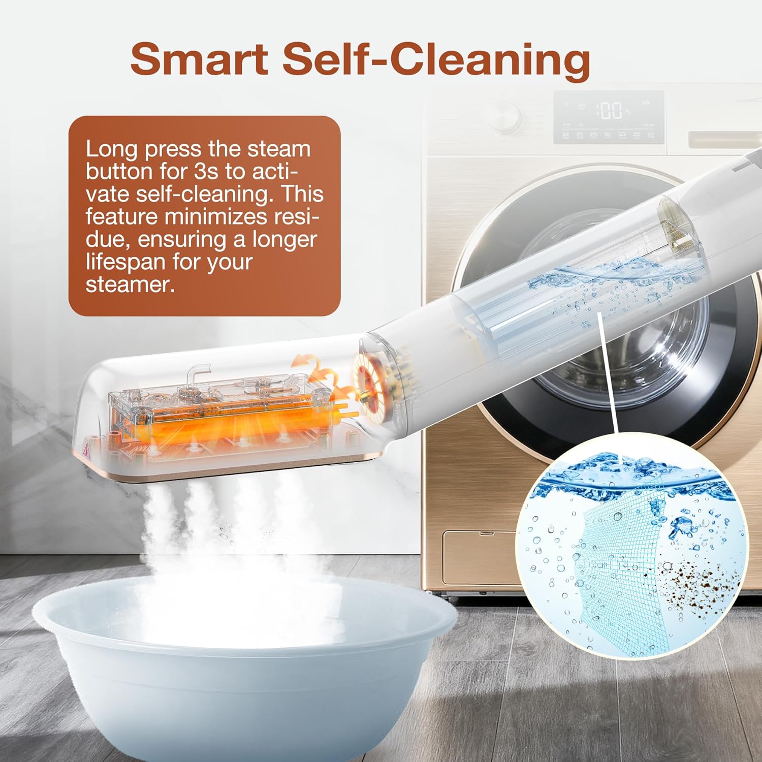 Newbealer Travel Iron - 2-in-1 Clothes Steamer & Dry Iron with Non-Stick Ceramic Soleplate | Gold, Global Voltage 100-240V