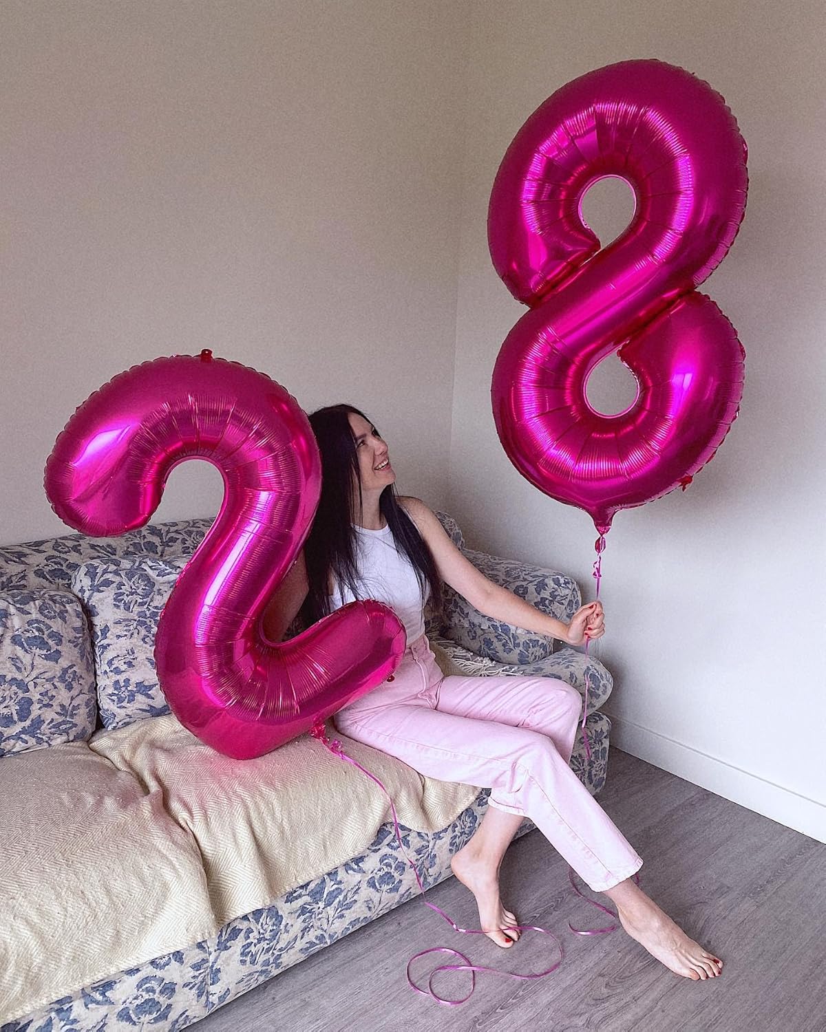 Number 2 Balloon by [Brand Name] - 40 Inch Hot Pink Birthday Decoration for Second Birthday Party