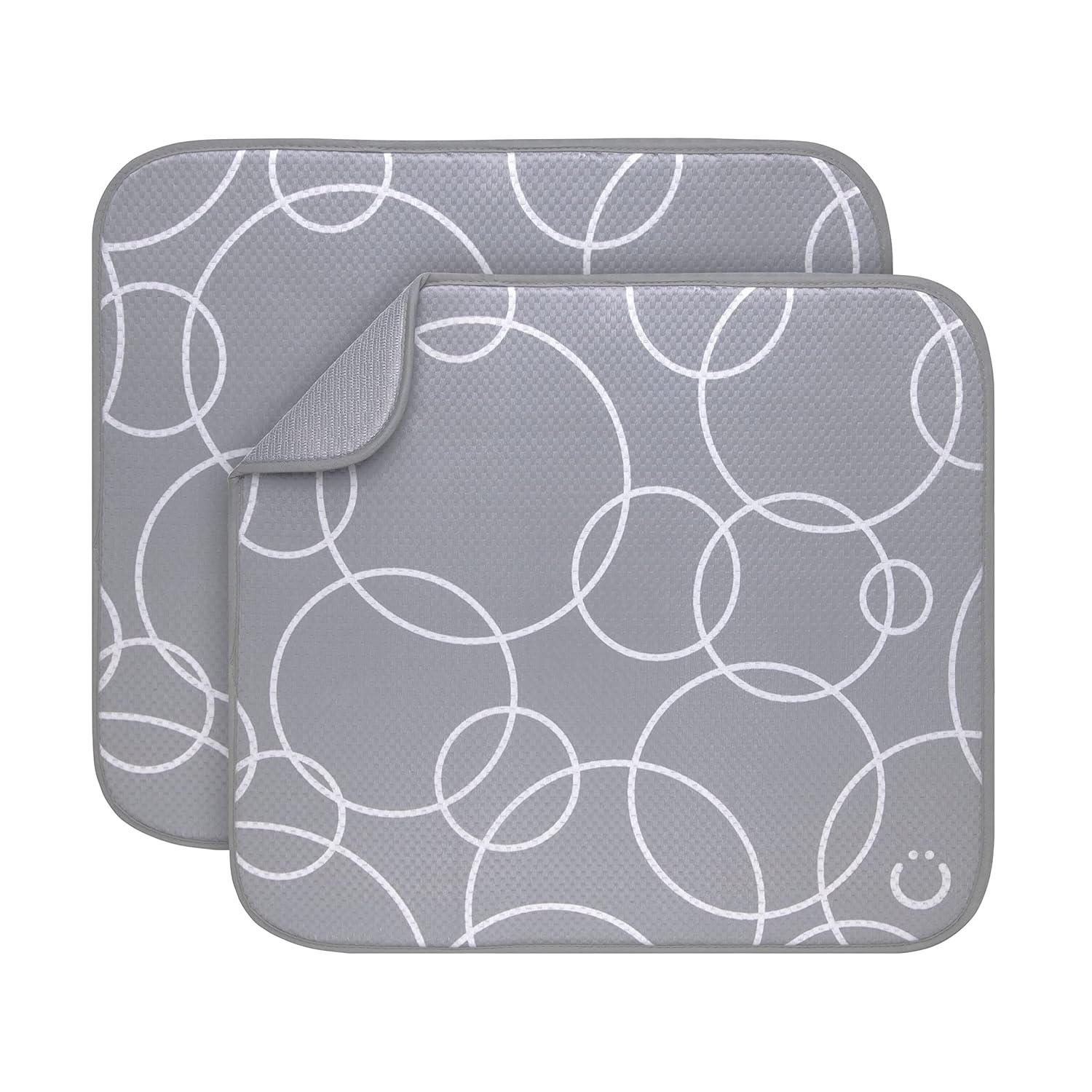 Ubbi Microfiber Dish Drying Mat - Baby Bottle & Kitchen Counter Mat | Pack of 2, Ultra-Absorbent