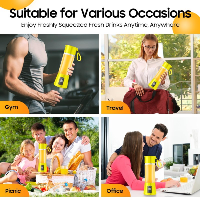 Newly Upgraded Portable Smoothie Blender - 2026 Cordless Blender Rechargeable with 13Oz BAP Free Juice Cup, 20,000Rpm Speed, Freshly Squeezed in Travel
