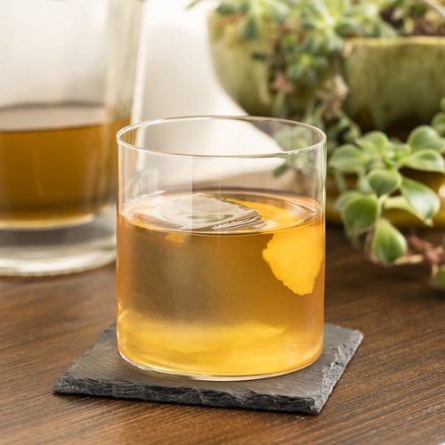Viski Element Tumblers, Rocks glass, Modern Minimalist Old Fashioned Cocktail Glasses, Ultra Fine Crystal 13.5 Oz Set of 2