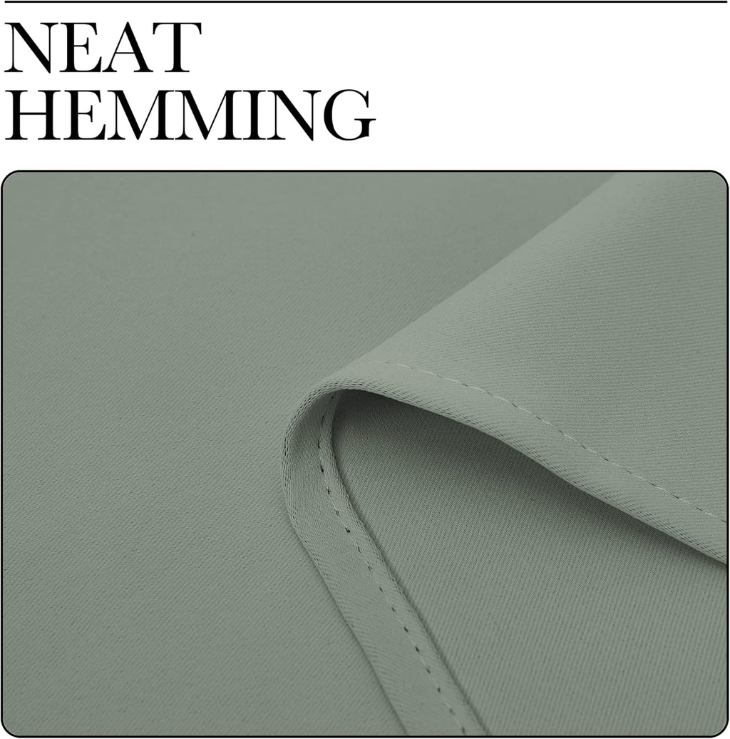 NICETOWN Blackout Curtain Panels - Thermal Insulated Grommet Drapes for Basement | Greyish Green, 34x84 Inch (1 Pair)