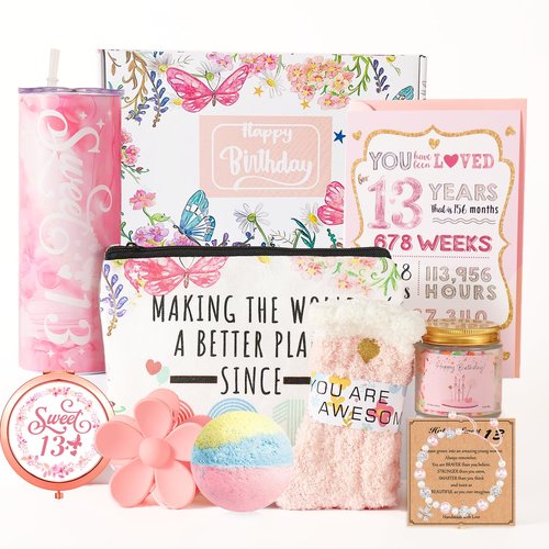 Aodmti 13 Year Old Girl Gift - Birthday Gifts for 13 Year Old Girls Trendy 2025,13th Birthday Gifts Box,Birthdays Decoration Gift Ideas - 13 Birthdays Girl Gifts,Presents for 13th Teen Girls