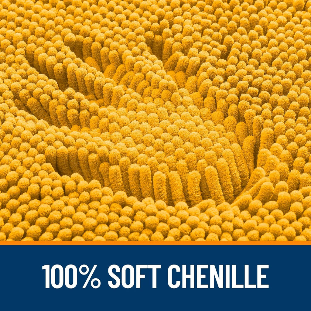 OLANLY Large Chenille Bathroom Rugs - Soft, Absorbent & Quick-Dry | 47x32, Golden Yellow