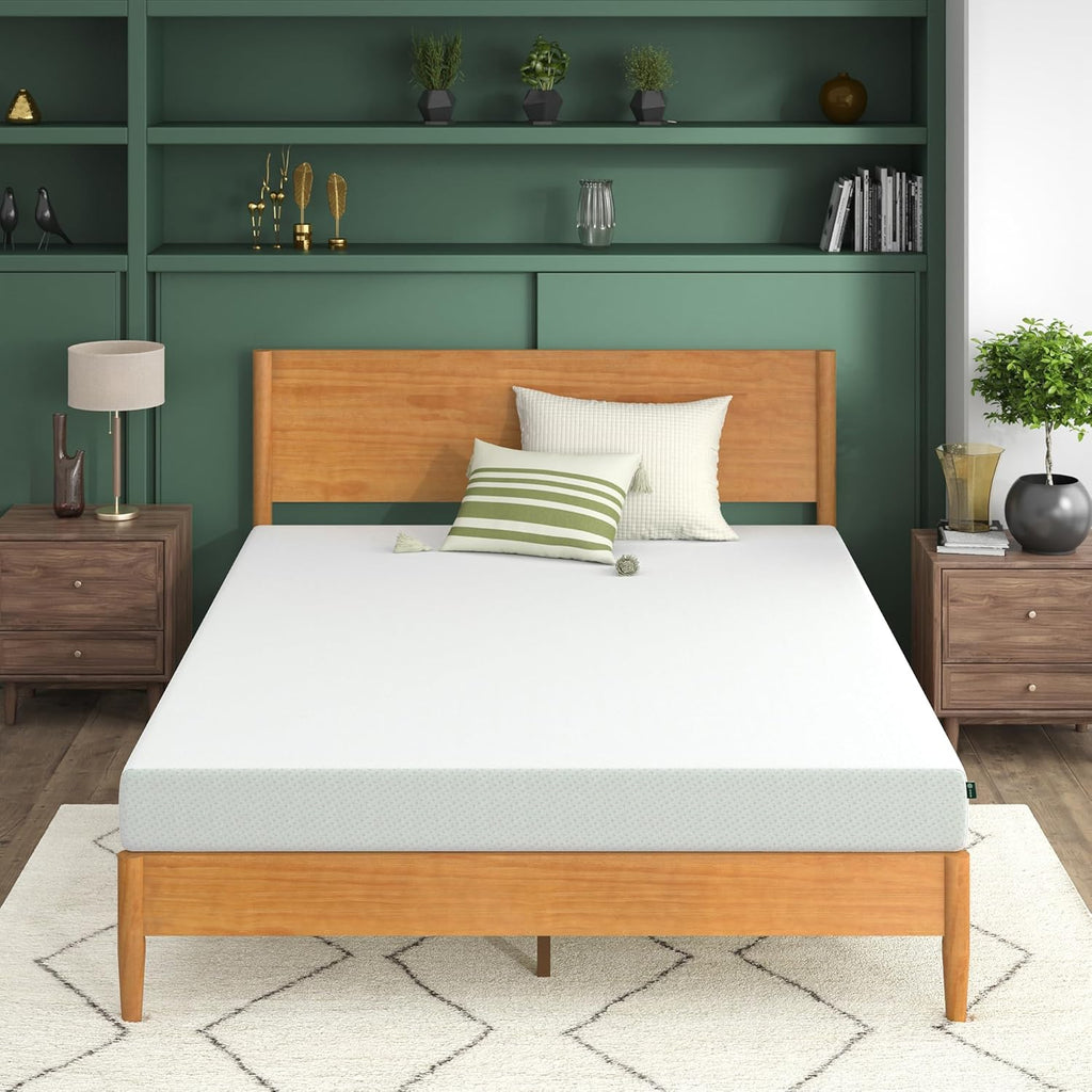 Zinus 6 Inch Green Tea Memory Foam Mattress - Short Queen | Fiberglass-Free, CertiPUR-US Certified, Custom Contour Support