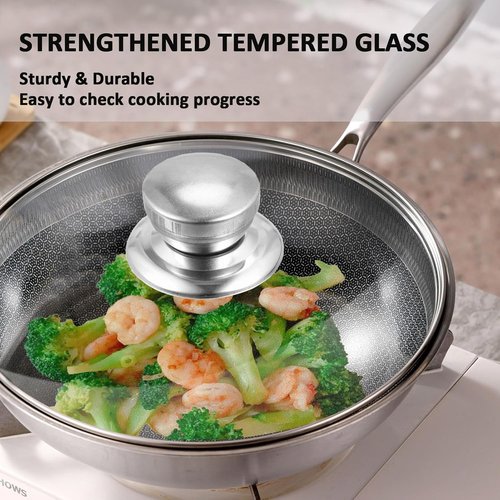 Pan Lid 10 Inch Replacement Glass Lid Compatible with 10" OXO Nonstick frying pan, T-Fal fry pan, All-Clad H1-A Fry Skillet - Oven Safe