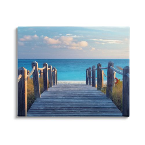 Stupell Industries Summer Boardwalk Beach View Canvas Wall Art, Design by Dennis Frates