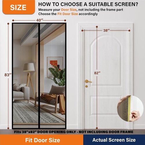Mesh Screen with Magnetic Closure - Heavy Duty Bug Barrier for Doors | Pet & Kid Friendly (38 x 82 Inch)