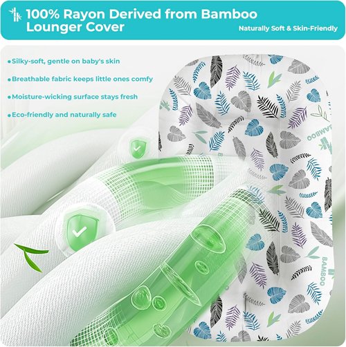 Baby Lounger - Adjustable Infant Nest for Newborns 0-24 Months | Breathable Fabric & 3D Support, Blue