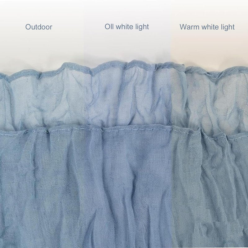 6 Pack Dusty Blue Cheesecloth Table Runner, 35 x 120 Inch Dusty Blue Cheese Cloth Table Runner, 10FT Boho Gauze Spring Table Runners for Wedding Bridal Baby Shower Birthday Party