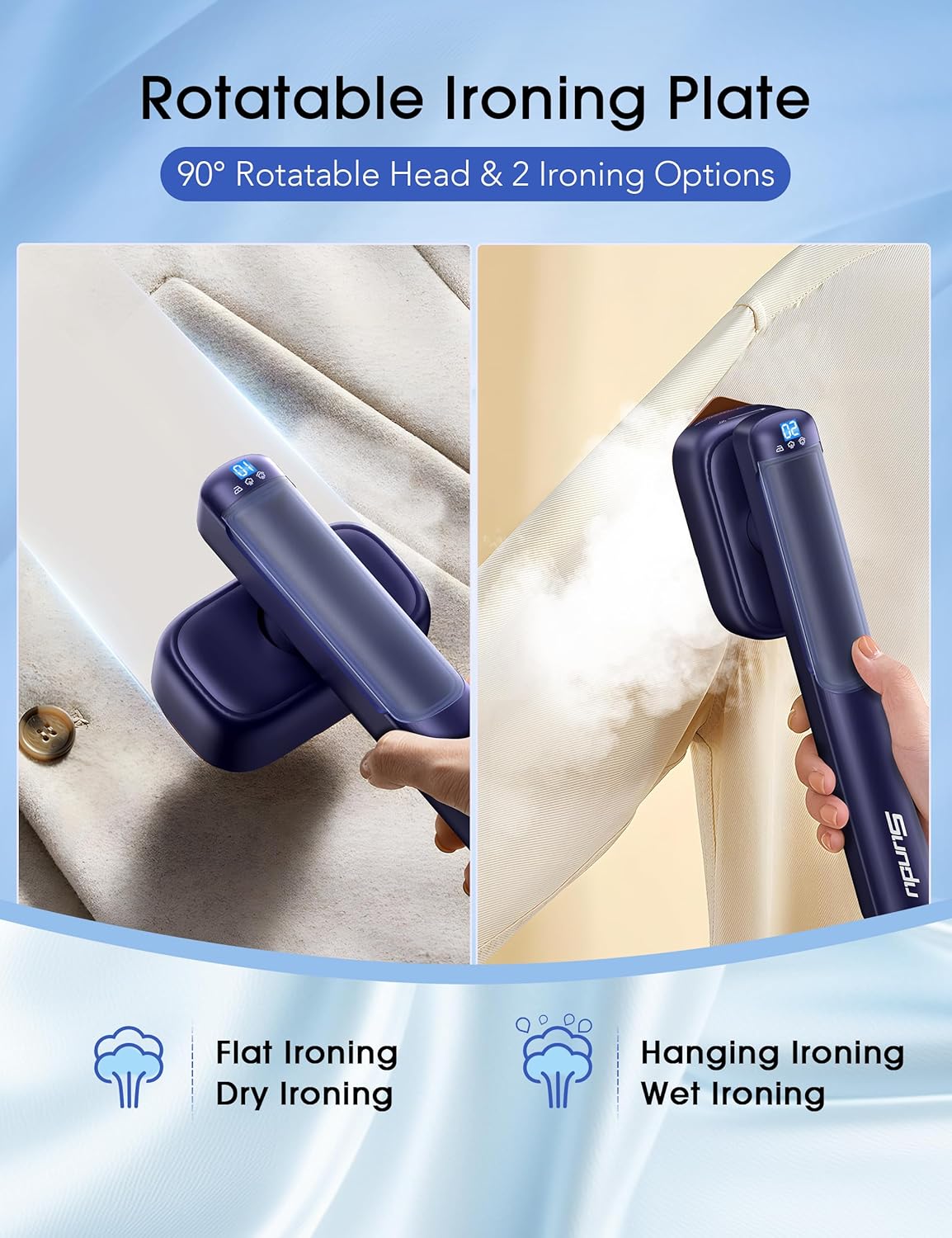 Skiennix Smart Travel Steamer - 2-in-1 Portable Iron with Fast 15s Heat-Up | 100ml Water Tank, Compact Design