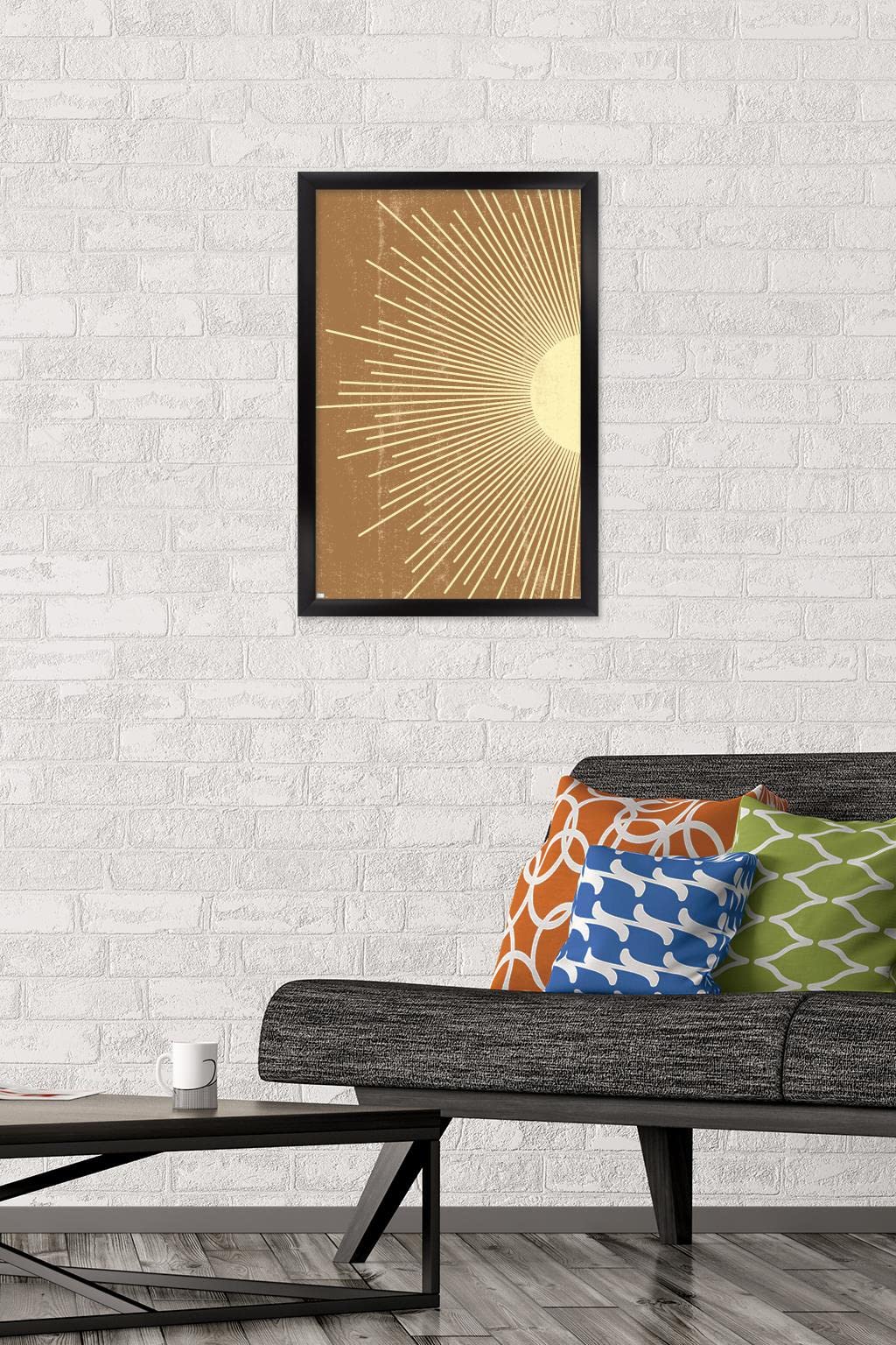Trends International Abstract Sun Wall Poster, 14.725" x 22.375", Black Framed Version